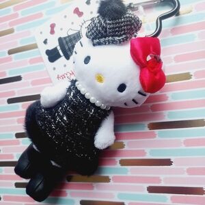 Sanrio Hello Kitty lolita doll Plush with Red Bow and Black Dress NWT